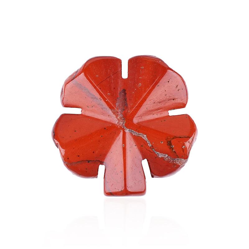 1pc Natural Stone Four Leaf Clover Carving Figurines Ornaments Reiki Stone Crafts Home Tabletop Decoration Gift