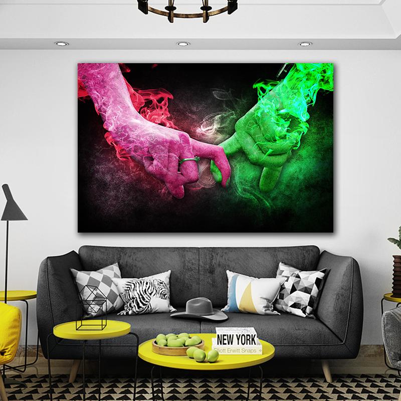Lover Canvas Painting Hand In Hand Wall Art Printing Bedroom Decoration Modern Paintings Art On Canvas