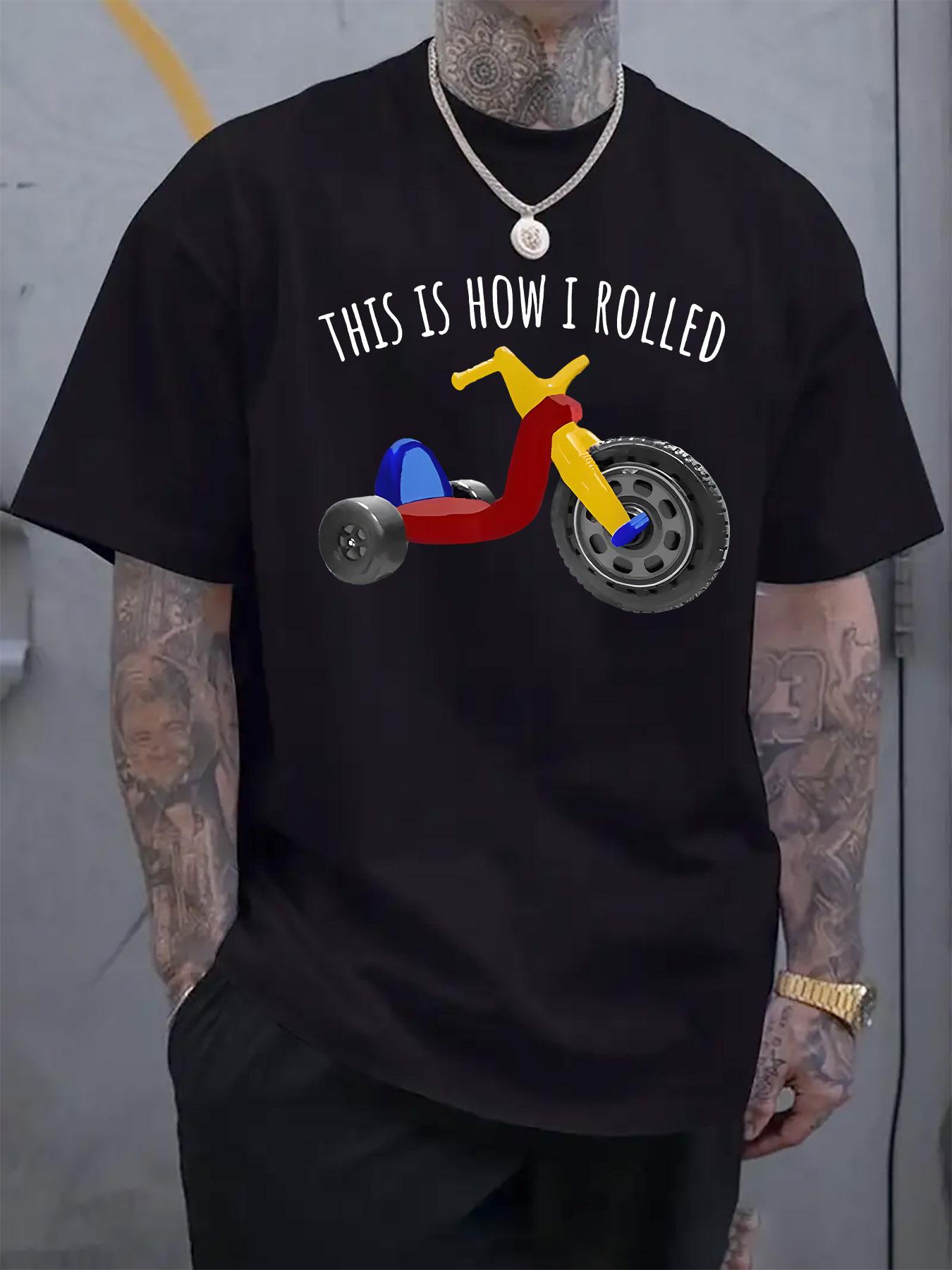 Graphic Print Short-Sleeve T-shirt -  This Is How I Rolled  Scooter Design M