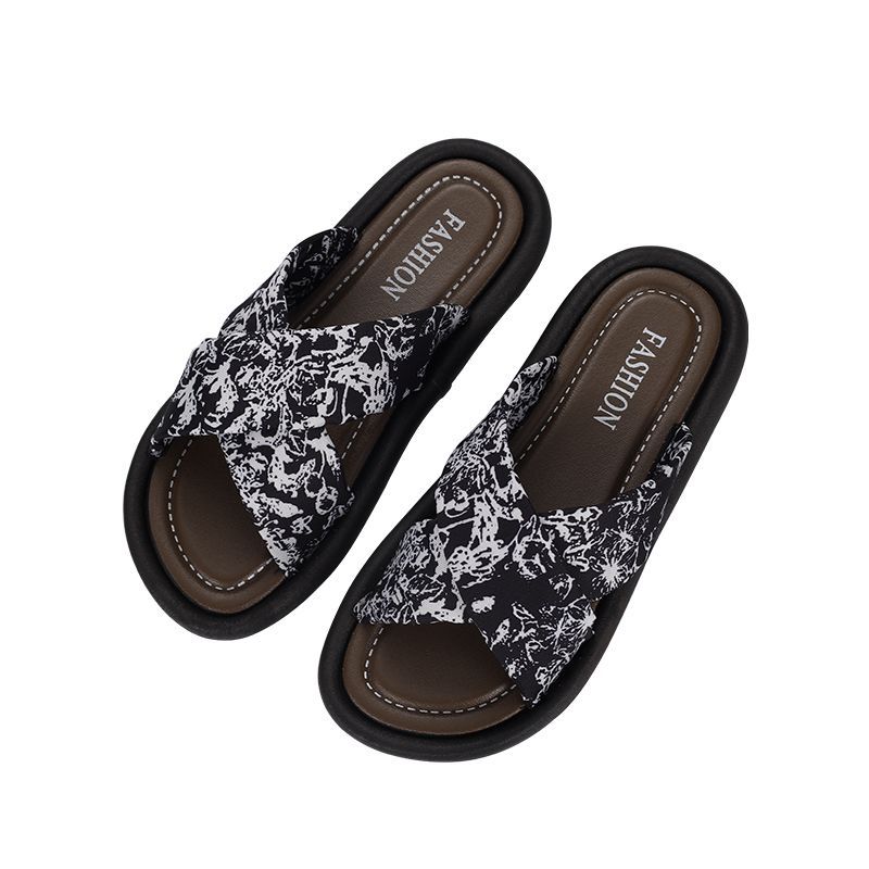 Flat-bottomed slippers New Chinese style summer outer wear New relaxed beach cool slippers
