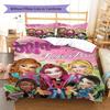 Bratz Doll Pattern Bedding Quilt Set Quilt Cover Pillowcase Home Decoration Gift (1 * duvet cover + 2 * pillowcase, without core)