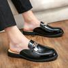 Summer new large size half-tray leather shoes for men and men without heel bag head slippers for foreign trade fashion cool slippers for men