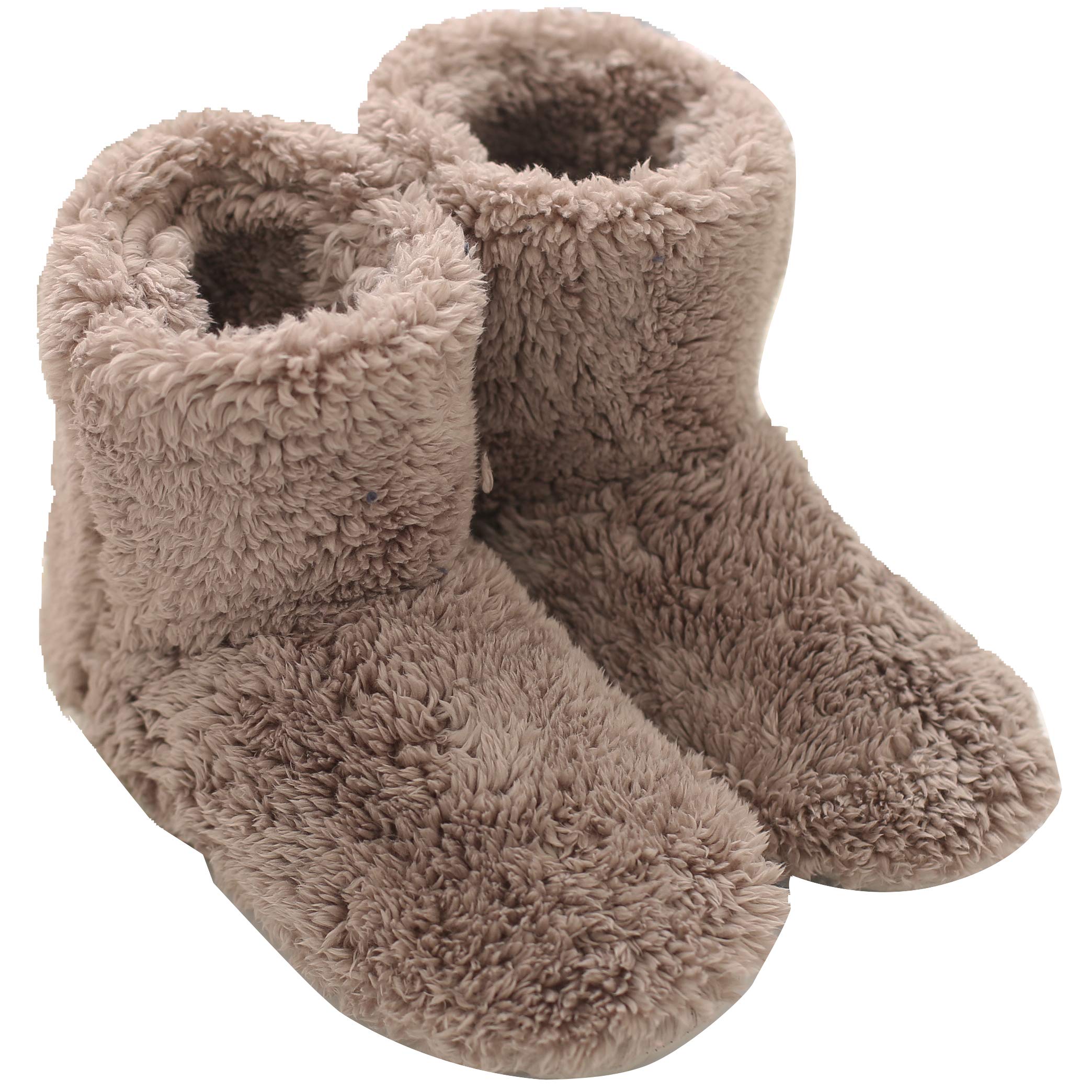 [mianshe] Nordic Warm Fluffy Room Shoes, Unisex, Ankle Warm Room Boots, Winter Warm Boa Slippers (Beige, Size M, Fits up to 25cm)