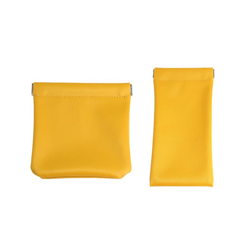 Personalized Leather Storage Bag with Automatic Closure - Compact Pouch for Lipstick, Earphones, and Keys