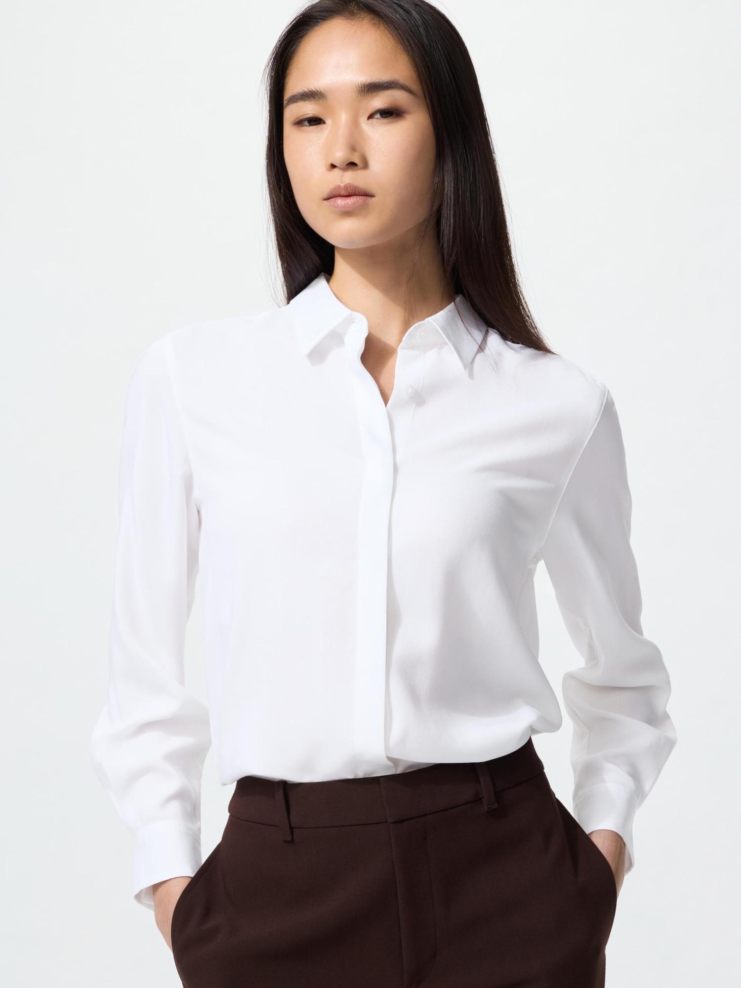

Блузка Uniqlo из искусственного шелка 00 WHITE/WOMEN L