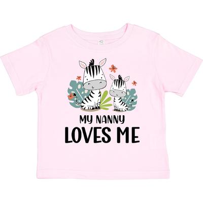 Inktastic Zebra My Nanny Loves Me Toddler T-Shirt Grandchild Grandma Grandson