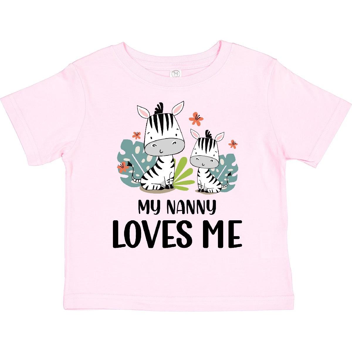 Inktastic Zebra My Nanny Loves Me Toddler T-Shirt Grandchild Grandma Grandson 110