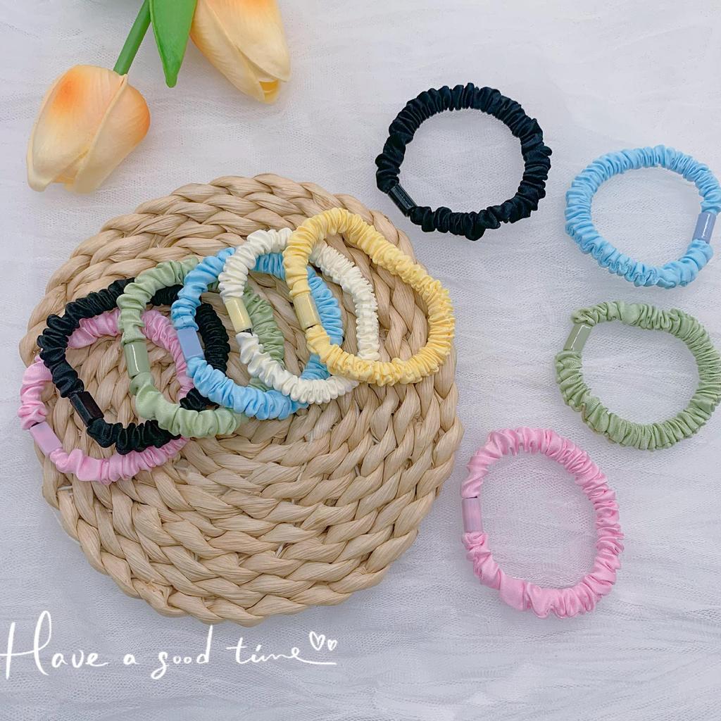 Cream High-Elastic DIY Hair Tie with Adhesive Accessories