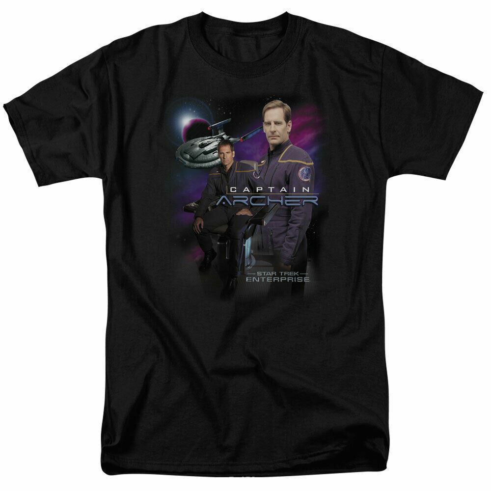 26 Star Trek Enterprise Captain Archer T Shirt Licensed Sci-Fi TV Classic Tee Black Unisex T-Shirt XXXXL