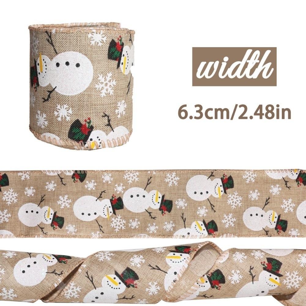 

New Imitation Linen Christmas Ribbon 2m Handmade DIY Bow Ribbon Gift Box Strap DIY Crafts 6.3cm