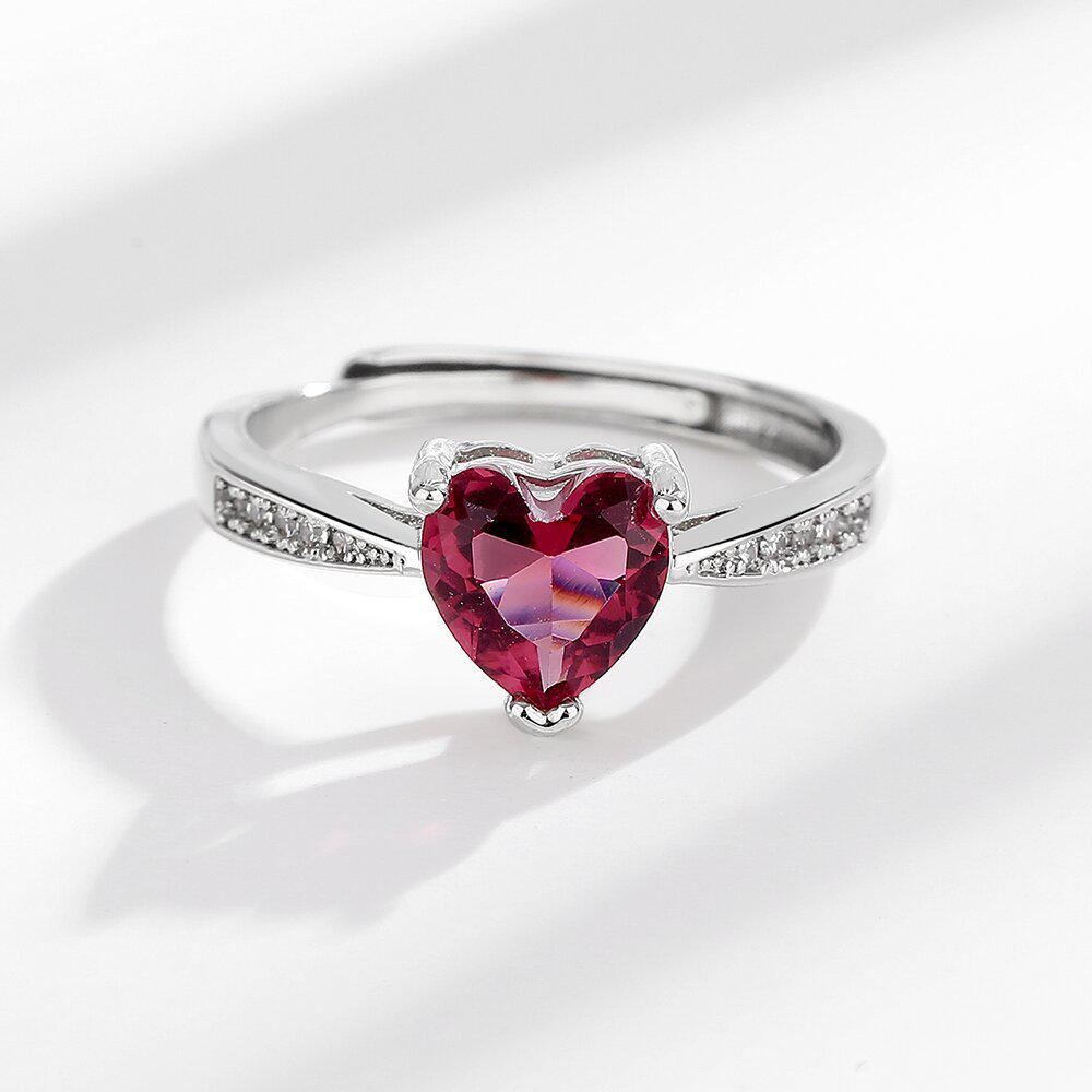 O noua sosire: Inel Elegant Ajustabil cu Zircon Rubin Imitat pentru Femei