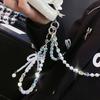 Crossbody Bowknot Phone Chain Simple Handmade Beaded Crossbody Phone Chain Bead Style Wrist Crystal Hanging Chain for Women