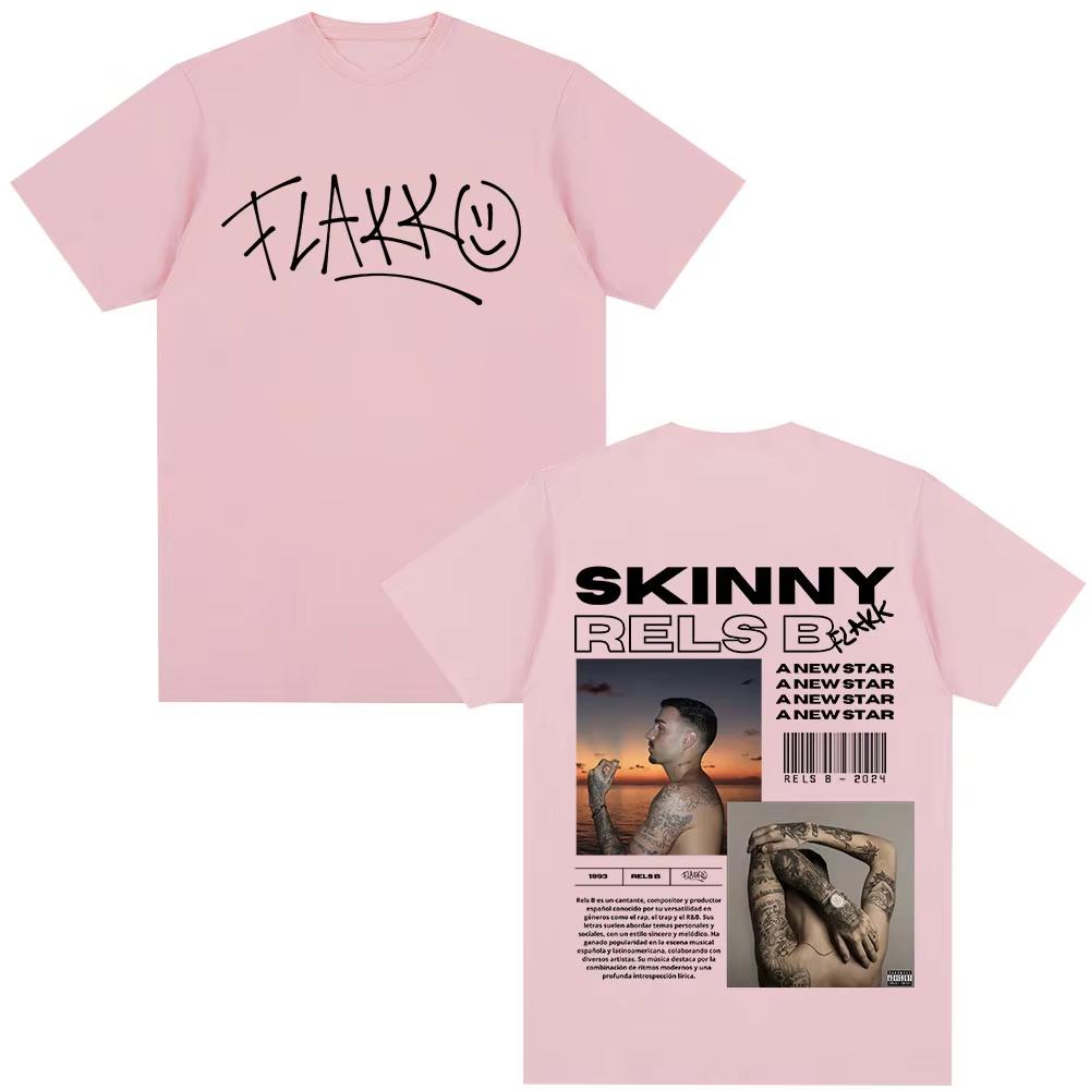 2026 Hip Hop Streetwear Oversized T-Shirt Rapper RELS B Skinny Flakk Ein Neuer Star Album Merch T-Shirt Herren Damen Kleidung Mode Hip Hop T-Shirt