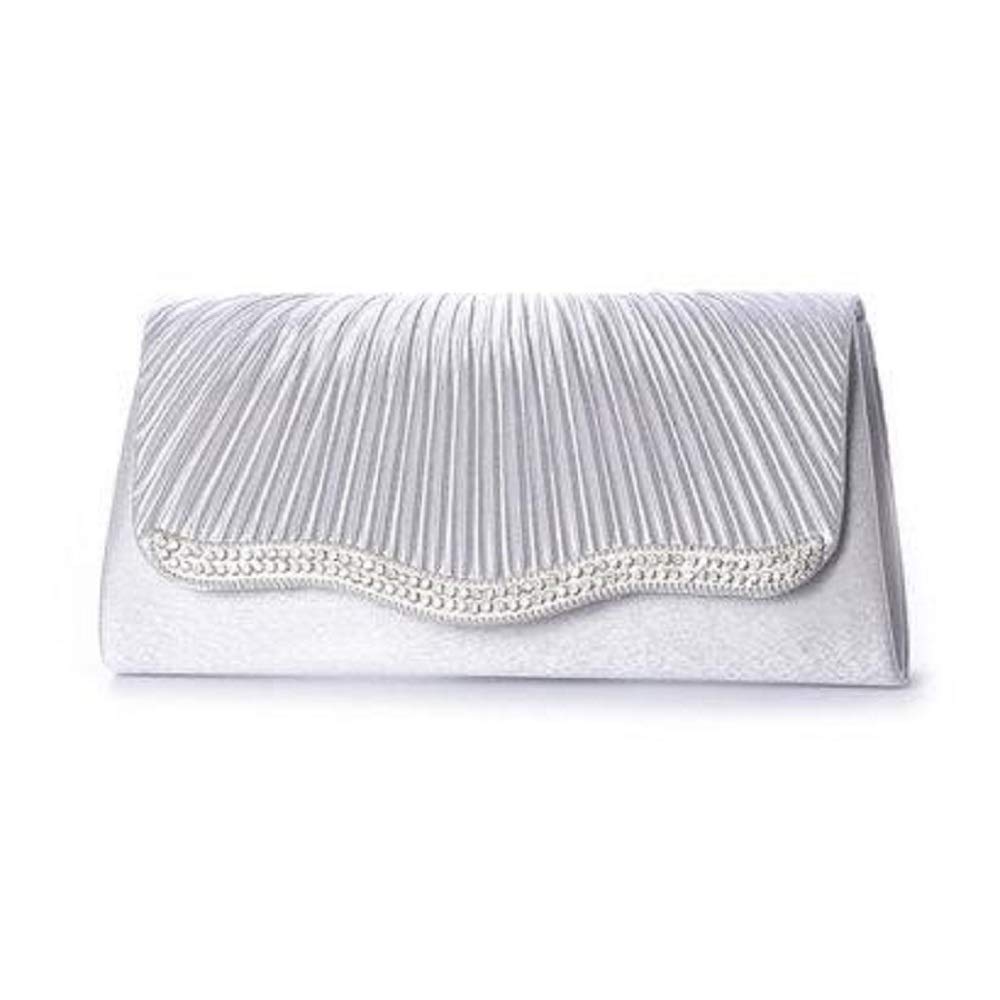 

Party Wedding Clutch Shoulder Reception Banquet Bag [yuaseiharu] Bag, Bag, Women s Bag, Gift, (Silver)