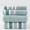 6 Pcs Striped Towels Set Quick Dry Absorbent Bathroom Towels - 2 Bath Towels 2 Face Towels And 2 Washcloths