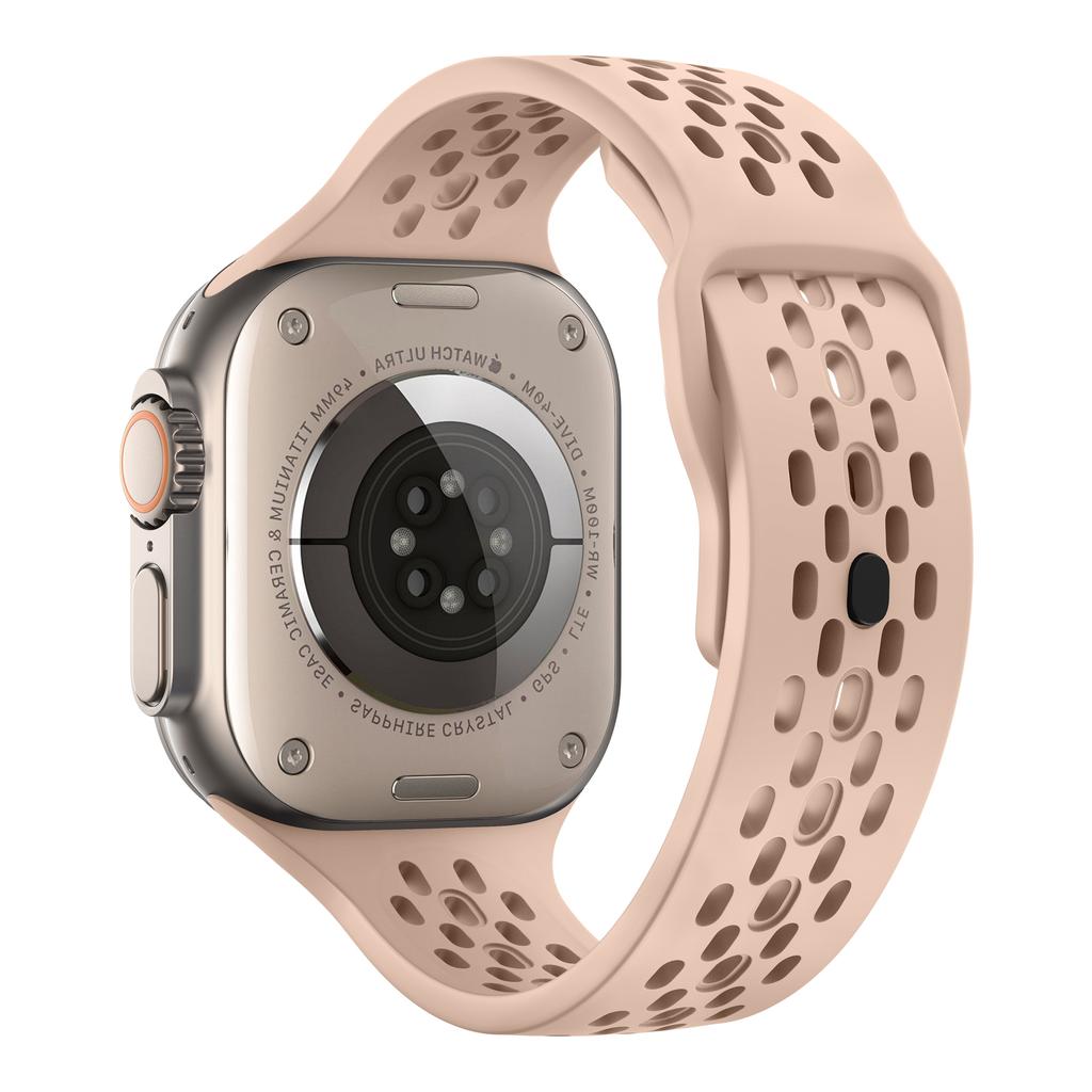 Oddychający silikonowy pasek do Apple Watch Ultra3 49mm 46mm 45mm 44mm 42mm 41mm 40mm bransoletka sportowa iWatch Series 11 10 9 8 7 6 SE3 pasek