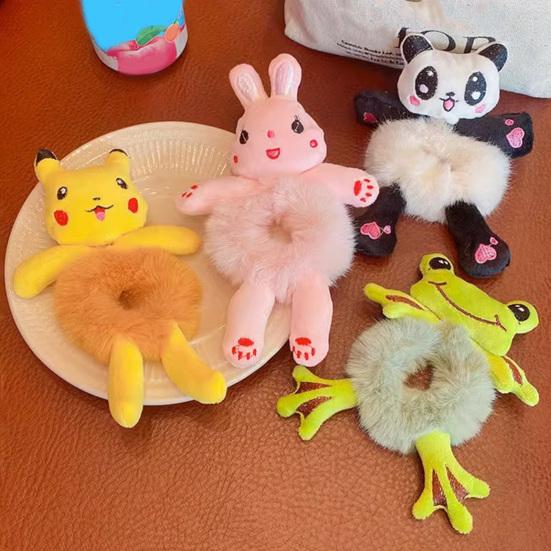 Girl Hair Rope Cartoon Frog Cat Duck Shape High Elasticity Hair Tie Versatile Colorful Hair Accessories