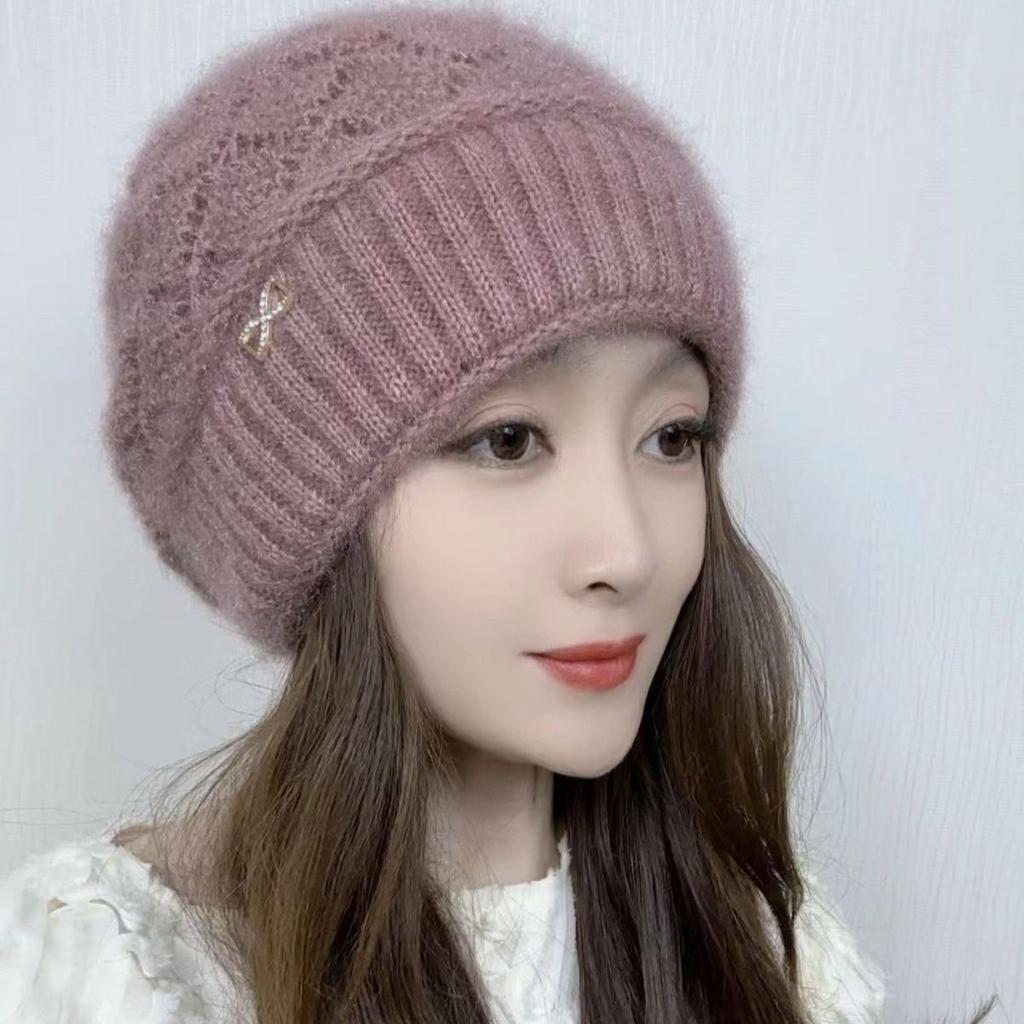 Winter New Squirrel Velvet Double-layer Windproof and Cold-proof Thickened Stacking Hat Beret Women's Warm Winter Hat