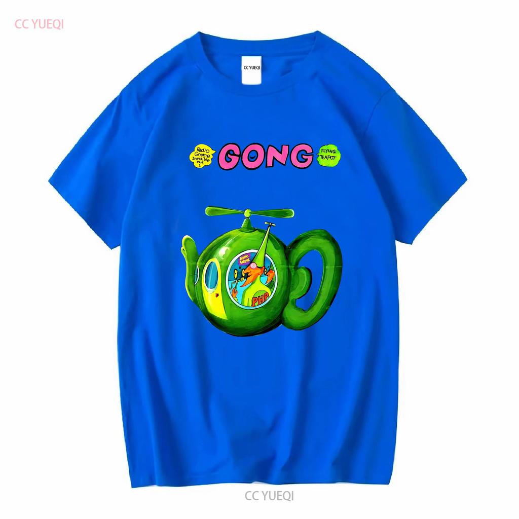 Gong Rock Band Daevid Allen T Shirt Flying Teapot Didier Malherbe Pip Pyle long sleeves vintage Washed Casual Comfortable homme