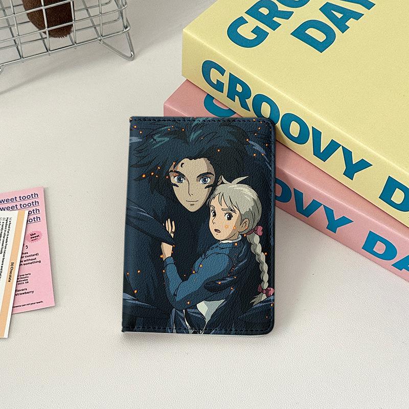 New Japanese Anime Cartoon Passport Holder Cover Women Men Travel Essentials Passport Wallet Air Ticket Credit Card Holder Case
