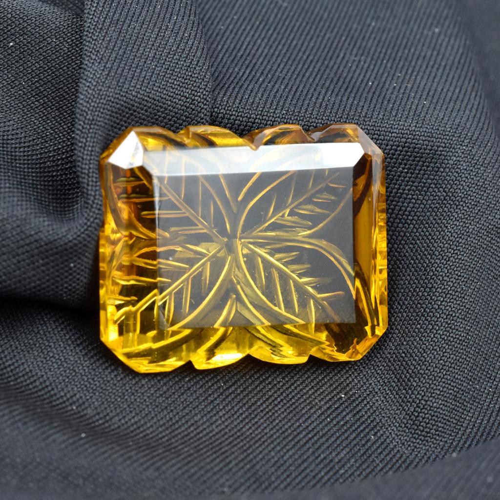 Natural Emerald Cut Yellow Topaz 64.60 Ct Brazilian Loose Gemstone