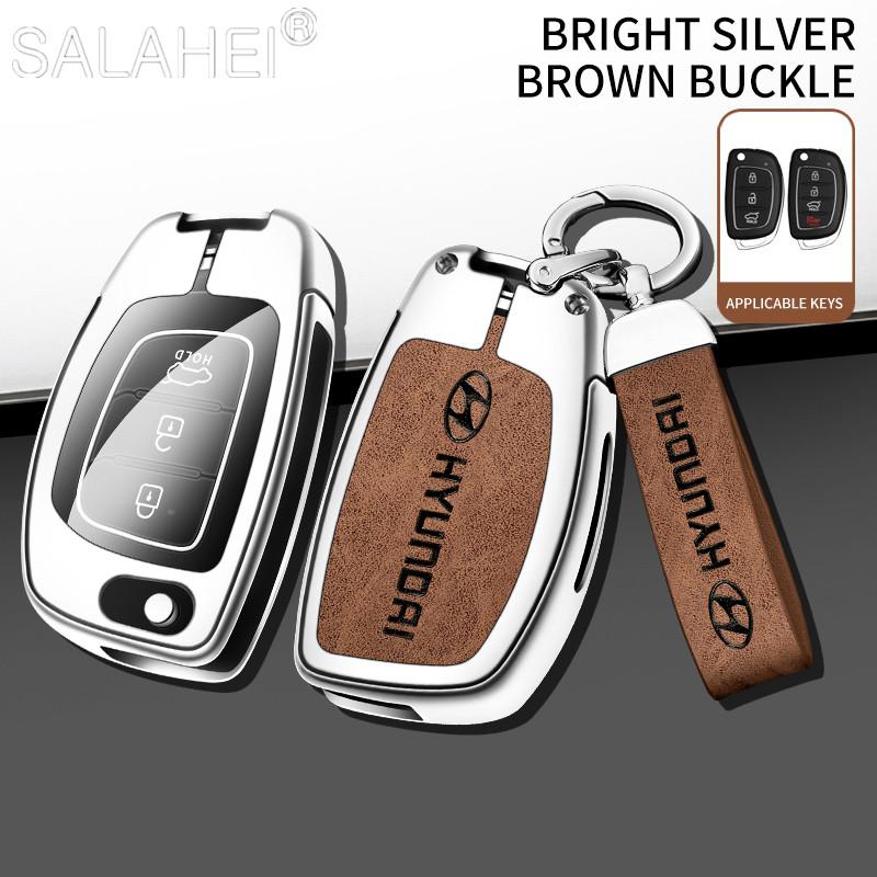 Car Key Case Cover Zinc Alloy Shell Keyring Pendant For Hyundai Ix35 I40 I20 I10 Tucson Elantra Creta Sonata Ioniq Accent Creata
