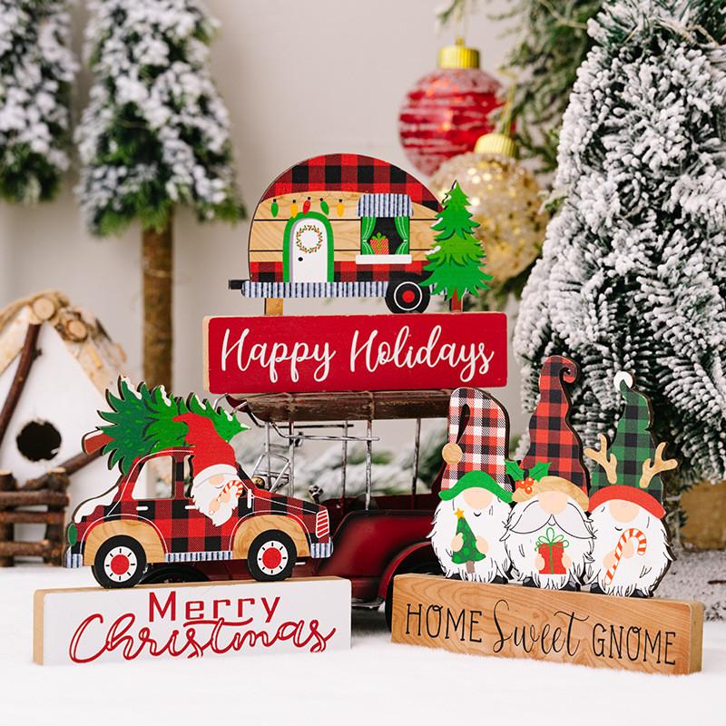 Christmas Gnome Unique Wooden Decoration For Cheerful Home And Vehicle Holiday Setup