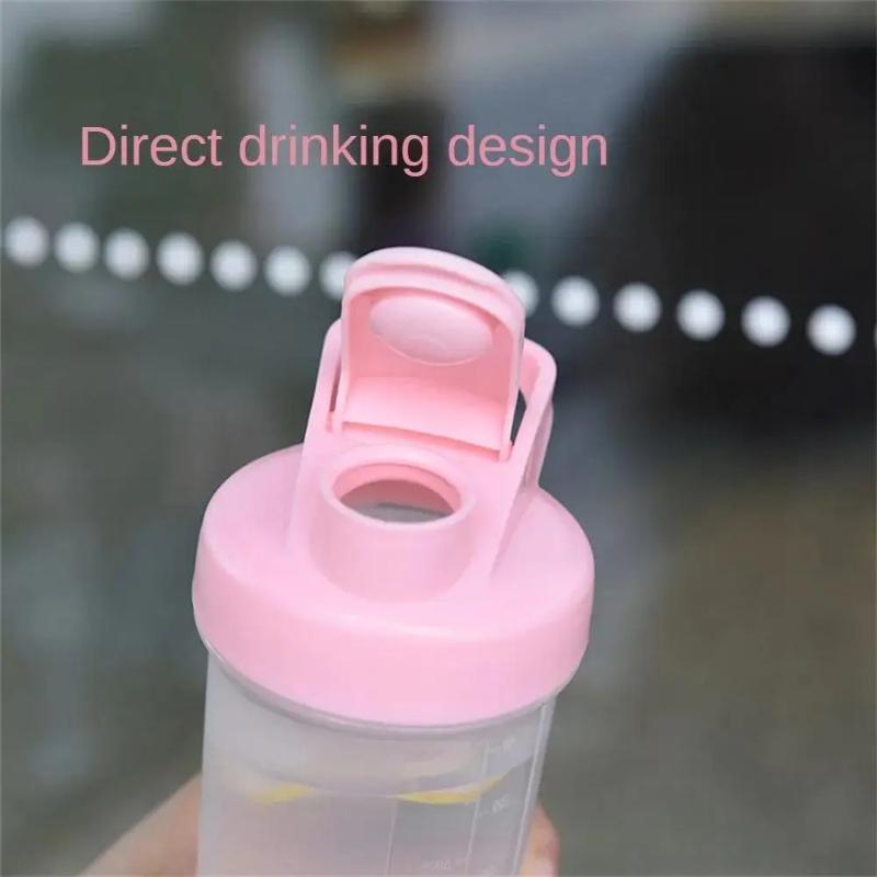 300ml Water Bottle Leak Proof Sports Plastic Bottles Portable Fitness Shaker Cup Handheld Outdoor Water Cup Milk Shake Mixing Cup