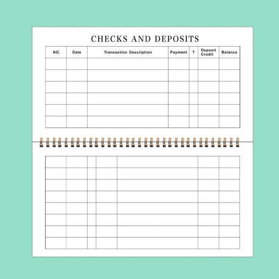Checkbook Register Business Finance Management Ledger Transaction Registers Bank Check Register Book for Deposit Credit Card