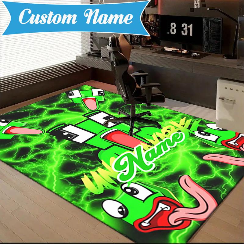 Custom Name Space Alien un-speakable Rug for Living Room, Game Rooms, Office, Bedroom, Floor Mat Playful Design, fan gifts Christmas decor