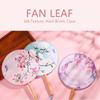 Half Transparent Ancient Style Fan Vintage Printing Long Handle Dance Fan Small Round Ink Painting Silk Fan Wedding Party