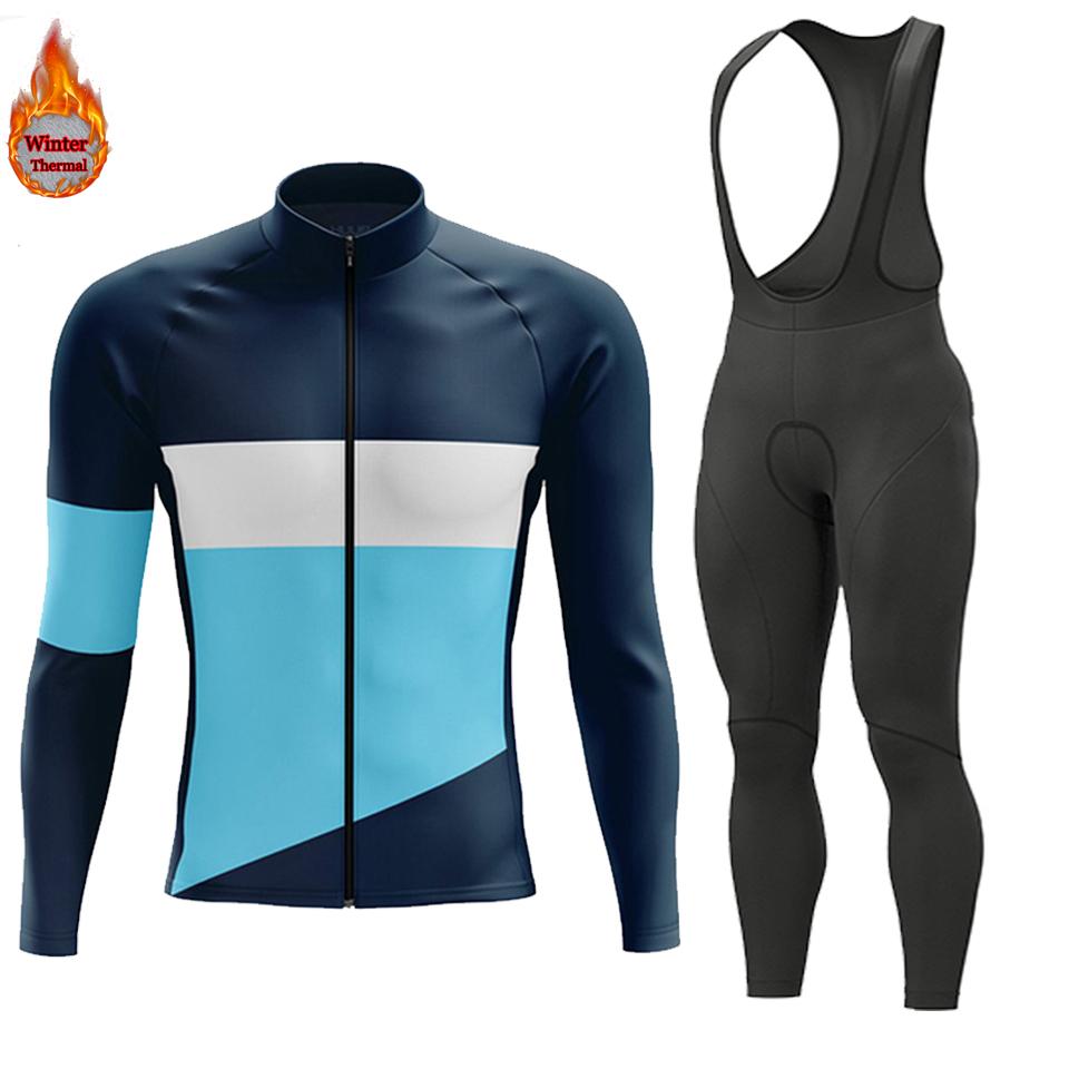 2026 Winter Warm Men Winter Jacket Racing Cycling Long Sleeves Jersey Set Warm Thermal Fleece Bike Jersey Outdoor Road Bike Cycling Clothing