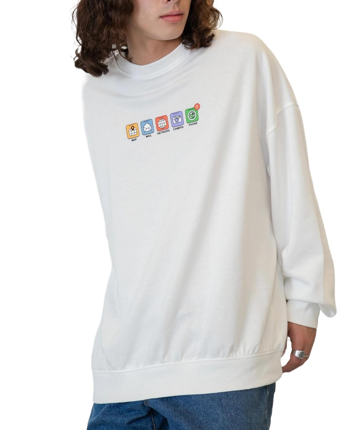 

WEGO Unisex Long Sleeve Print Pullover Loose Crew Sizes Small and Pattern 44 Men s T-Shirt, Spring/Summer Sweatshirt, Top, Fit, Neck, Fall/Winter