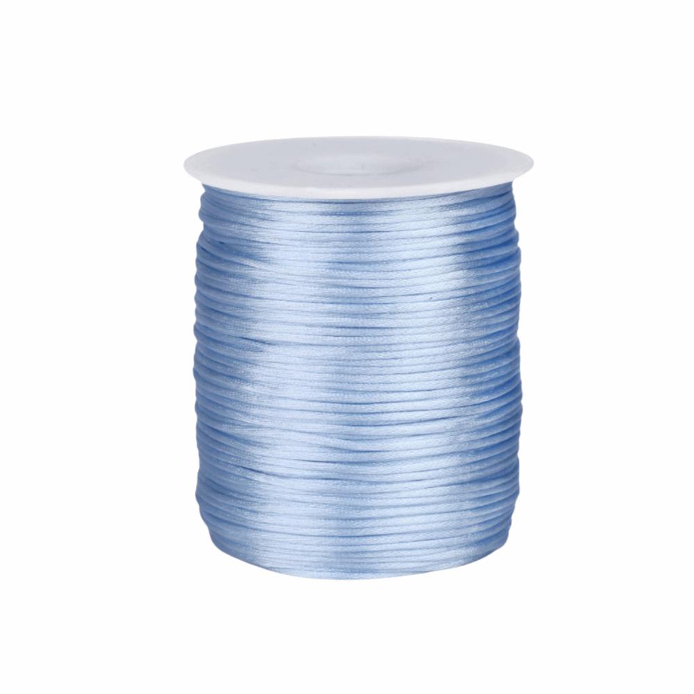 100m Silky Trim Satin Rattail Cord Solid Color Silk Rope Trim Cord Braided Cord  Chinese Knotting синий