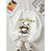 Weiches Rundhals-Sweatshirt für Mädchen mit süßem Panda am Schaukelast und kreativem Print, Lässiger Allrounder für Herbst und Winter, Ideales Weihnachtsgeschenk