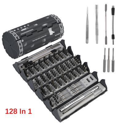 Tragbares professionelles Präzisionsschraubendreher-Set, Werkzeugset für elektronische Reparaturen, magnetische Phillips-Torx-Schraubendreher-Bits, 128 in 1