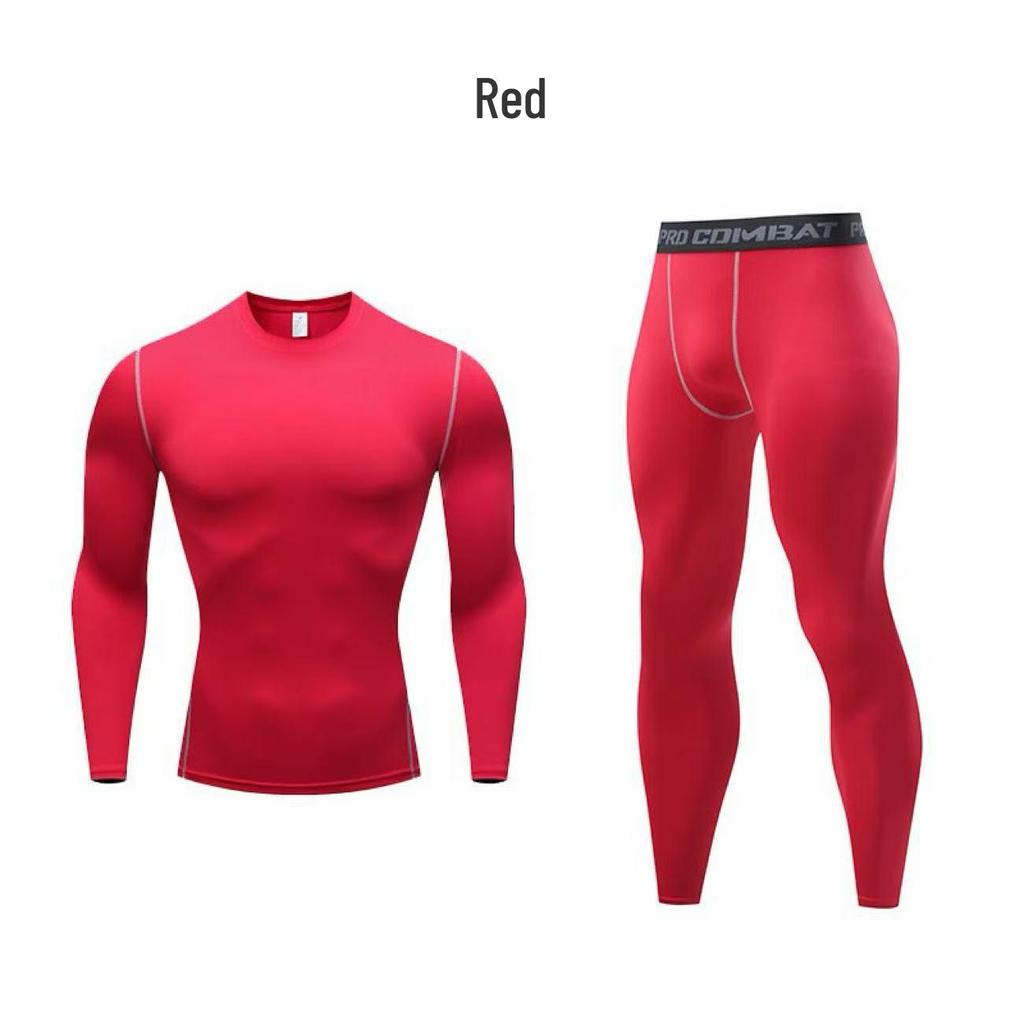 Men's Quick Dry Compression Sports Set: Long Sleeve & Pants Fitness Wear for Spring/Autumn Running & Training