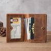 Genuine Leather Business Card Holder Men Retro Cow Leather Card Wallet for ID Credit Card