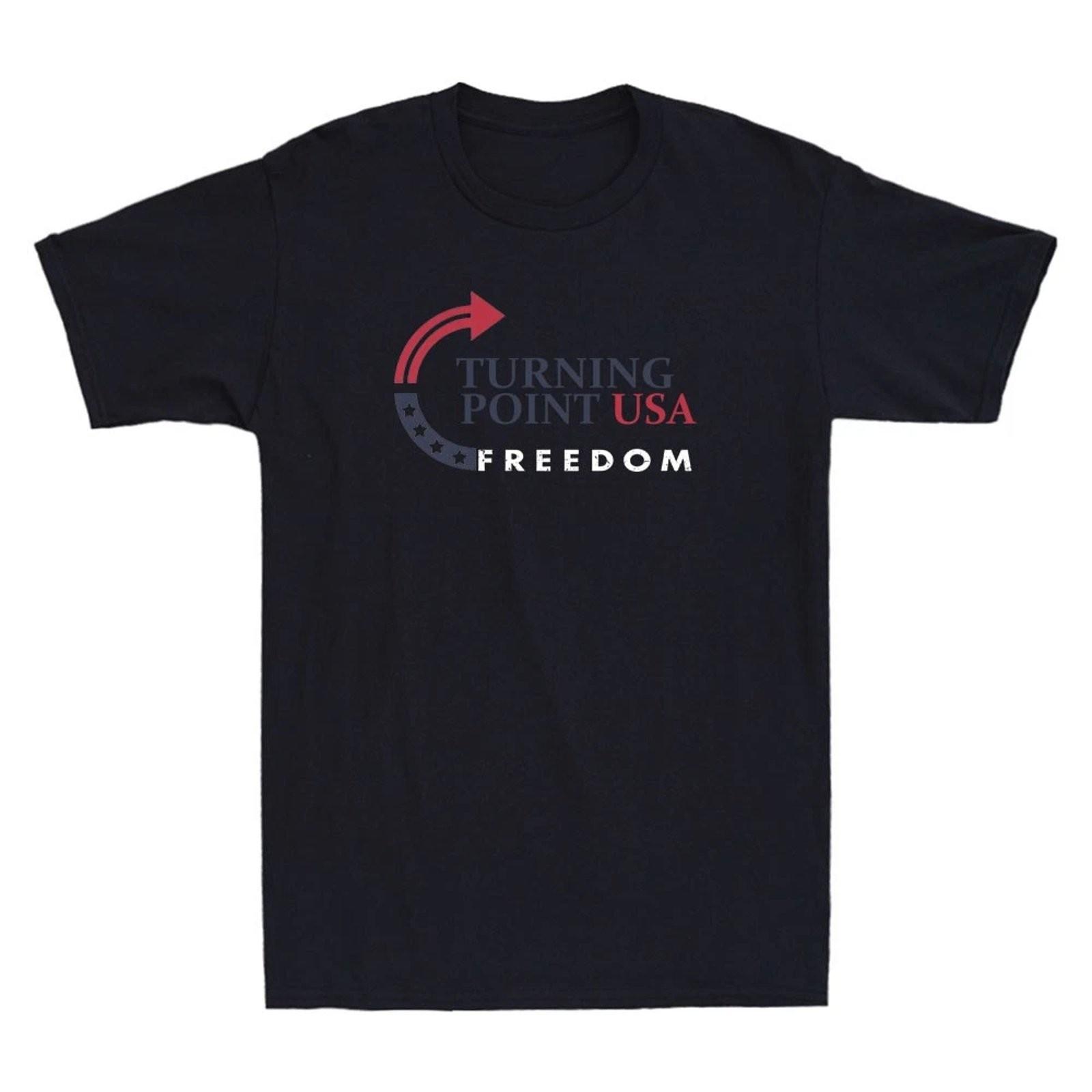 Turning Point USA Charlie Patriotic Quote Freedom Graphic T-Shirt Men Cotton S