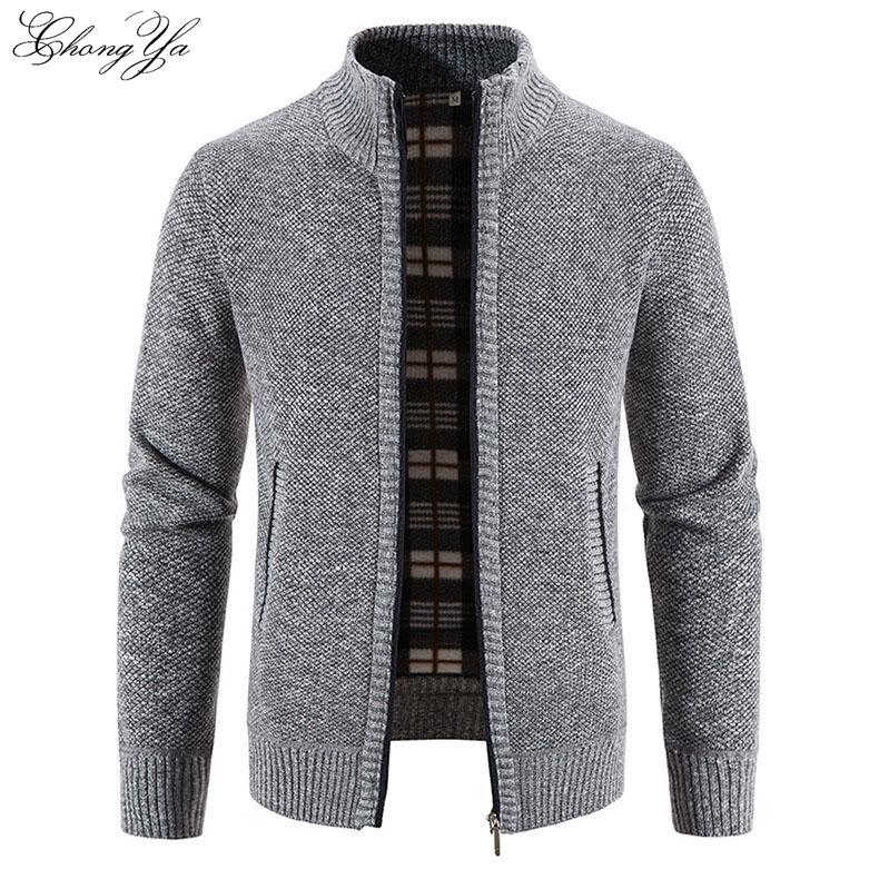 Men's Cardigan Jacket Zipper Knit Shirt Shirt Men's Tops