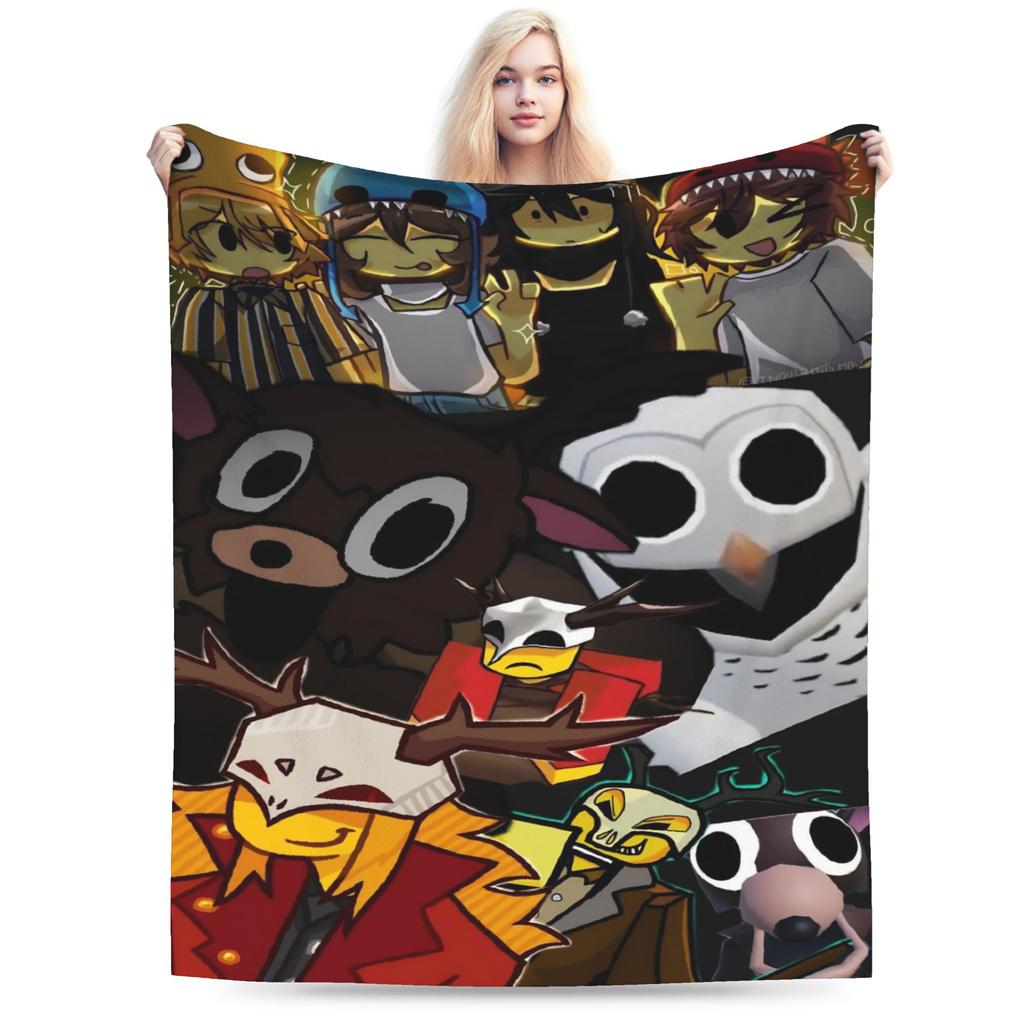 Custom 99 Nights In The Forest Blanket Survival Horror Games Plush Vintage Breathable Throw Blankets For Home Textile Decor