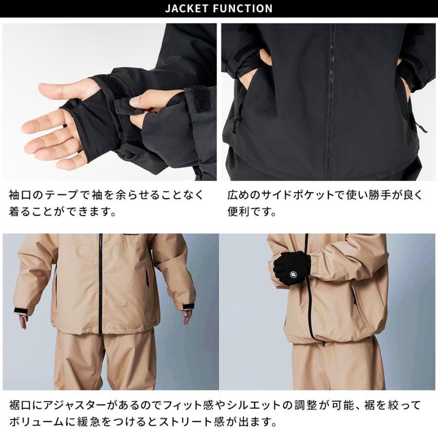 BOARDEE Snowboard Wear Set x Size Women's (Jacket Pants/Beige, L) BD24JFOT01U×OB01U