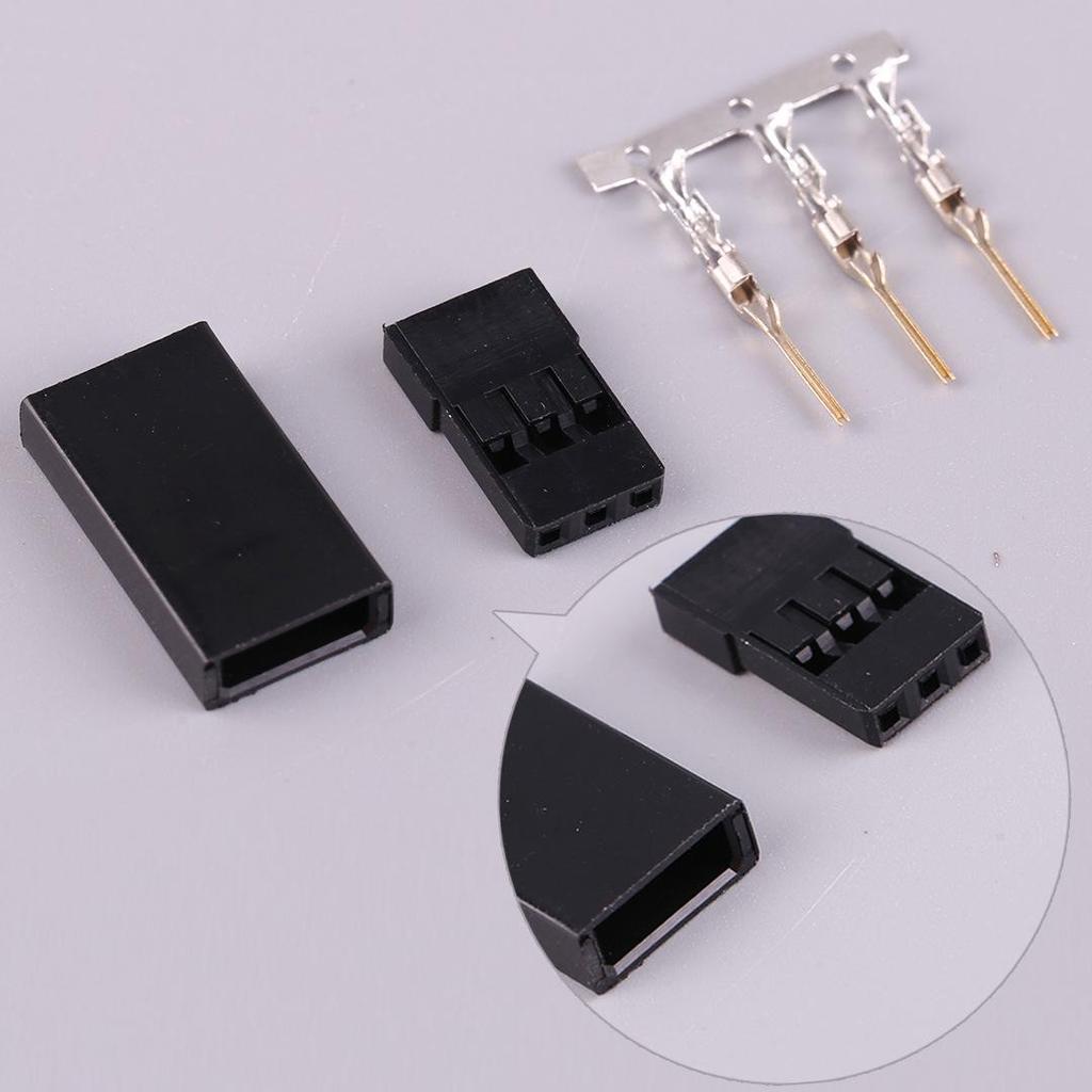 Gold-Plated Futaba JR Servo Plug Sets (10) – Male/Female DIY Extension Cords with Terminals