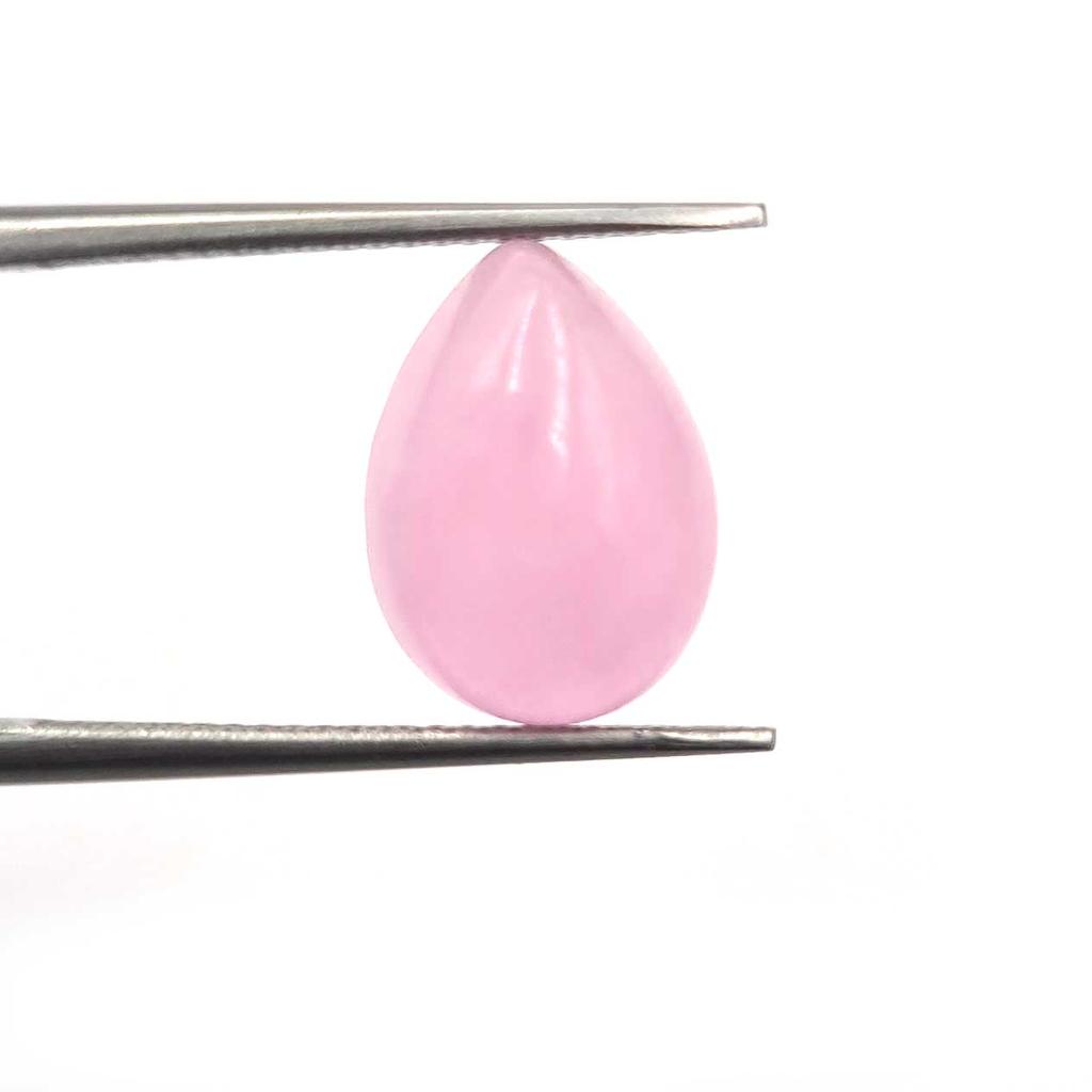 Dyed P{ink Jade Pear Cabochon Loose Gemstone Lot 4 Pcs 10 *14 MM 26 CT For Jewelry Making
