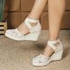  women espadrilles Wedges Sandals Shoes mesh High Heels Shoes Ankle Strap modern Sandals Platform Casual comfort pumps