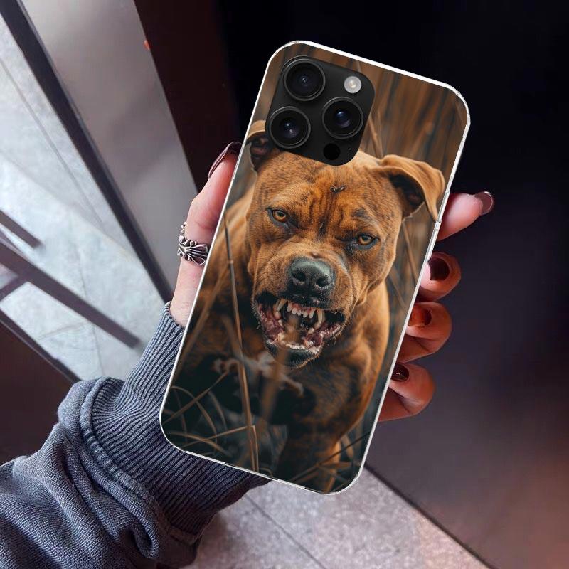 Pit Bull Pet Dog Pitbull Phone Case For iPhone 17 Air 11 13 Mini 14 15 Plus 16 12 Pro Max 16E SE 7 8 Pattern Soft TPU Back Cover