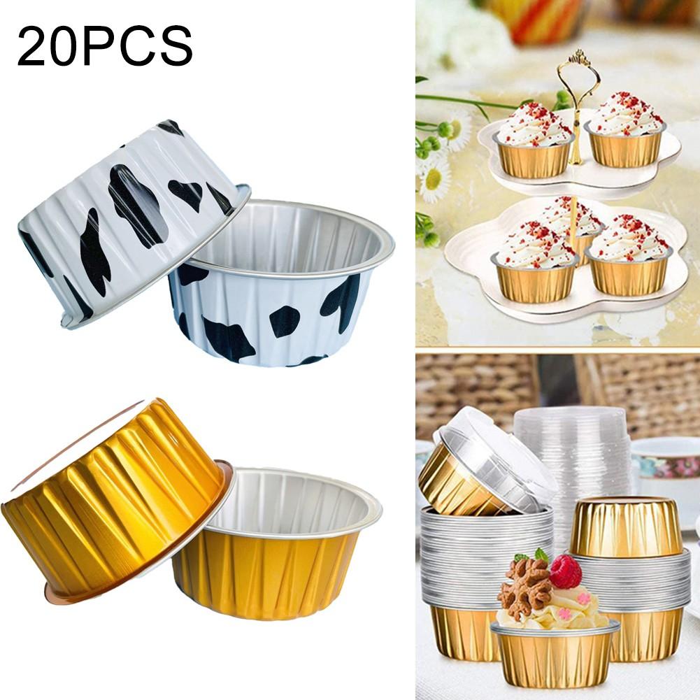 20PCS Foil Cups 8.4*6.5*3.4cm Air Fryer Aluminum Foil Bowl
