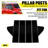FOR CHEVY SILVERADO GMC SIERRA 1500 19- 6X Black Pillar Posts Window Trim N