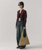 Minav Margaret Suede Shoulder Bag [Beige]