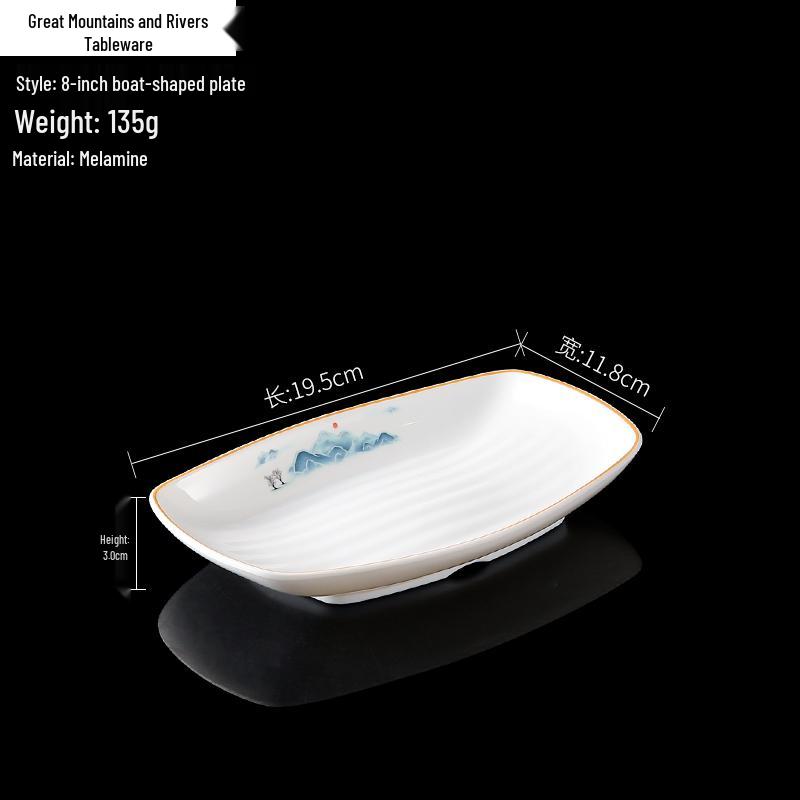 

Oval Melamine Fish Plate - Imitation Porcelain Stir-Fry, Hot Pot, and Vegetable Plate for Restaurants and Hotels
